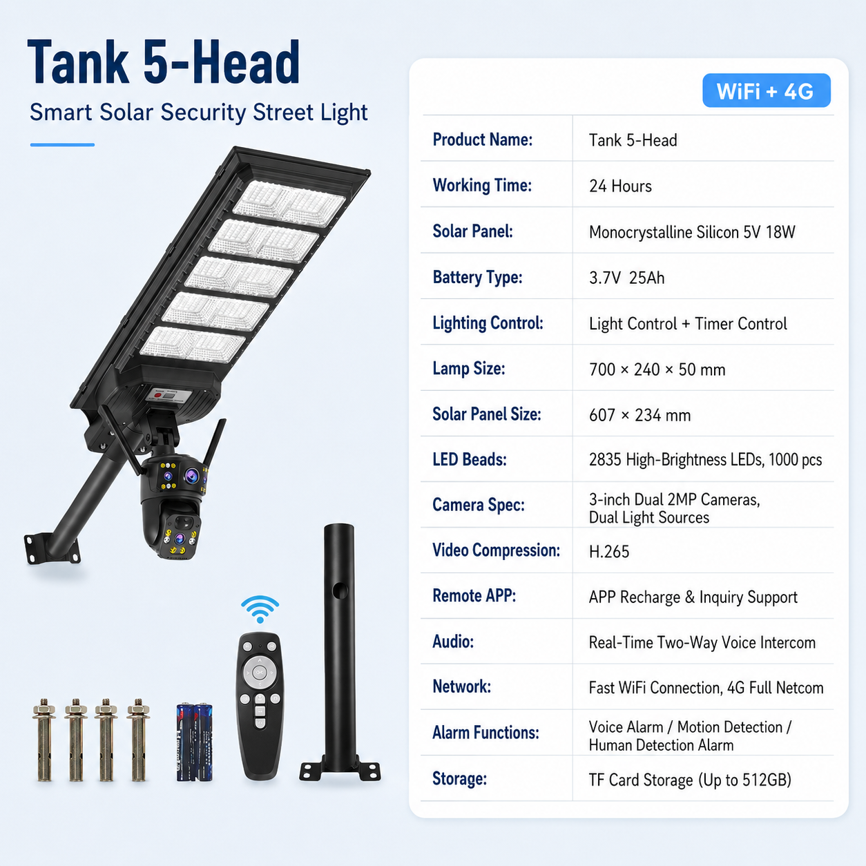 CS-1000LED Solar Monitoring Street Light SKU image 8